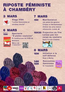 Du 3 Au 8 mars, semaine de lutte pour les droits des femmes à Chambéry