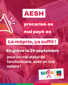 Une rentrée désastreuse et méprisante pour les AESH