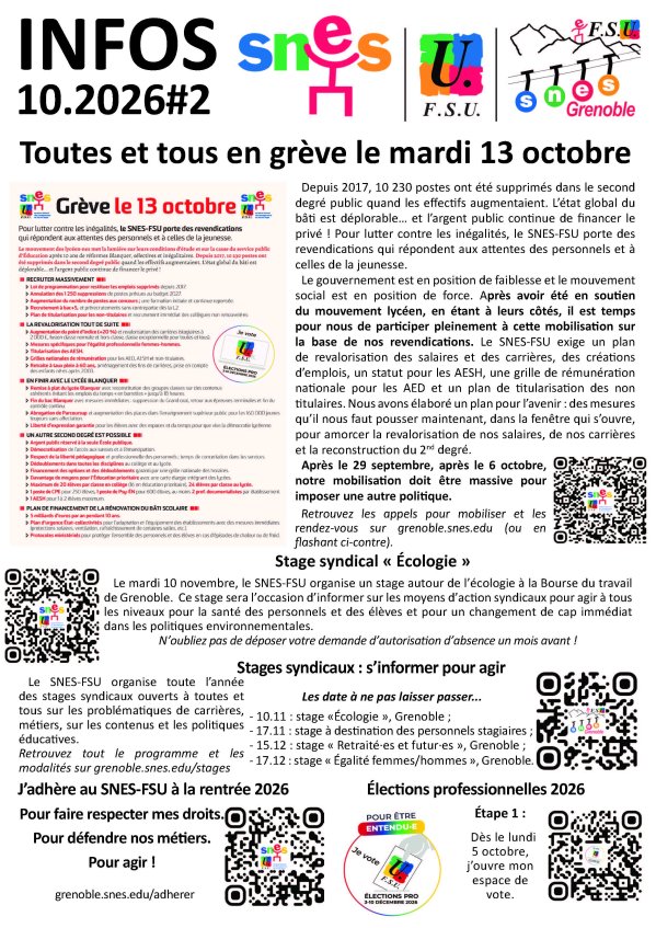 Lettre d'infos #2 octobre 2026