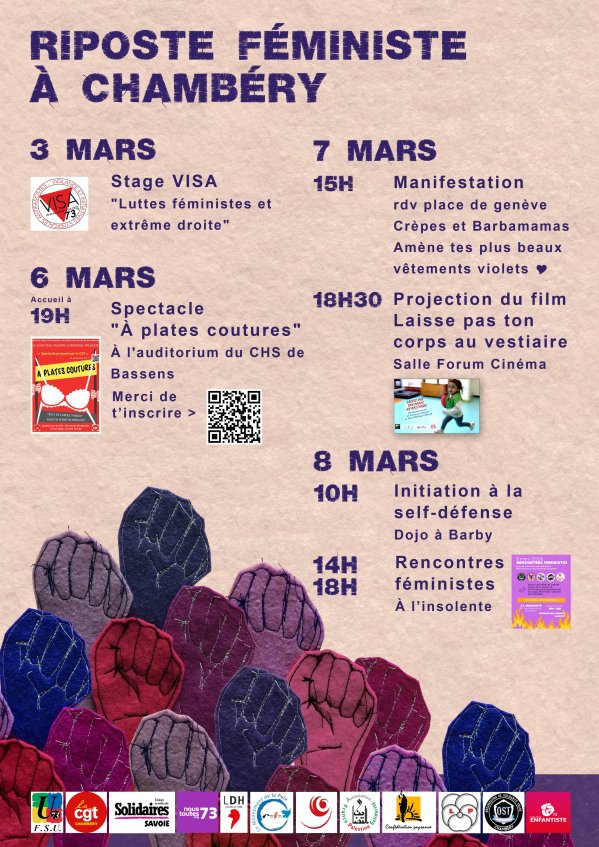Du 3 Au 8 mars, semaine de lutte pour les droits des femmes à Chambéry